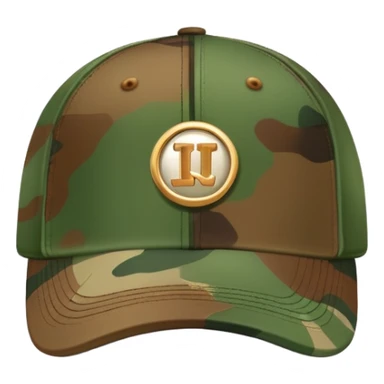 camouflage baseball cap with ian charms logo sticker