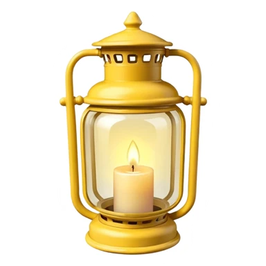 Candle in pastel yellow lantern holder  sticker