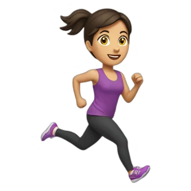 brunette running sticker