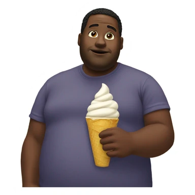 .fat black guy withicecream sticker