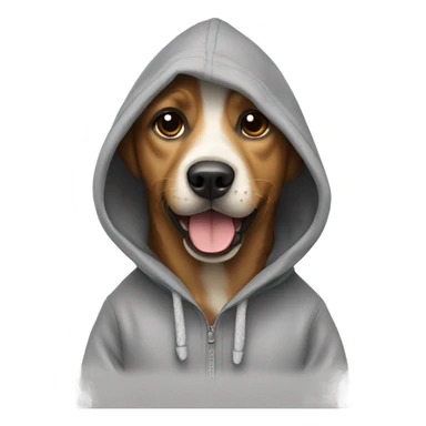 Dog wearing a hoddie sticker