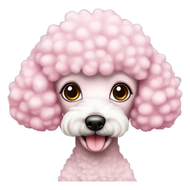 Mini cute pink poodle blanca sticker