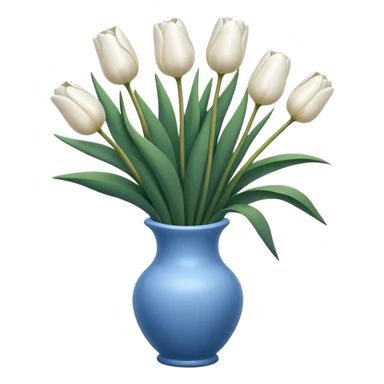 White tulips Flowers in a blue vase sticker