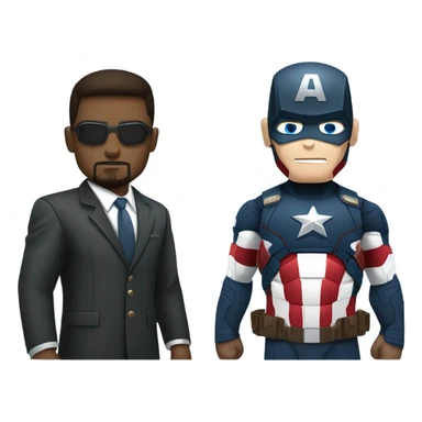 Iron Man and Captain America as FBI agents sticker