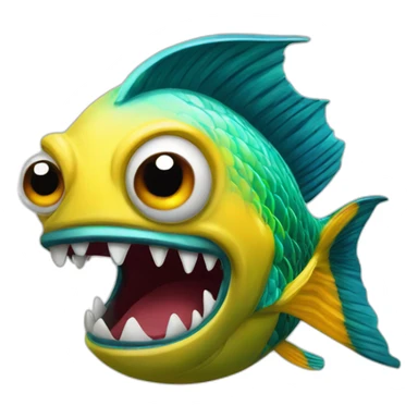 extreme angry insane crazy fish sticker