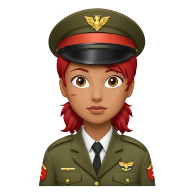 Female Soldier red hair sticker