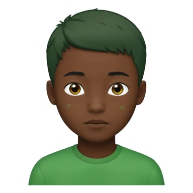 black boy with green short hair sticker