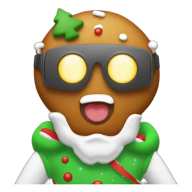 gingerbread man christmas in vr headset sticker