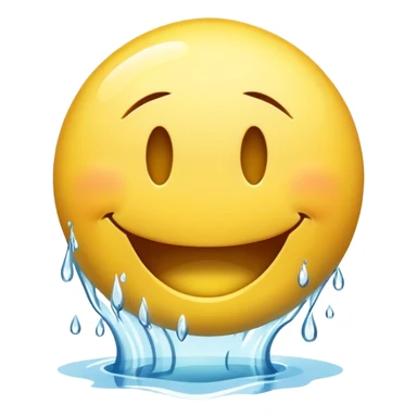 smiley face with water being poured down its throat sticker