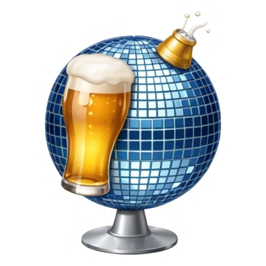 bola de discoteca bebiendo cerveza sticker