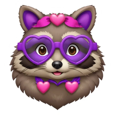 Raccoon wearing Purple Heart glasses sticker