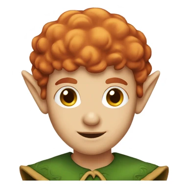 A red-haired elf with brown eyes sticker