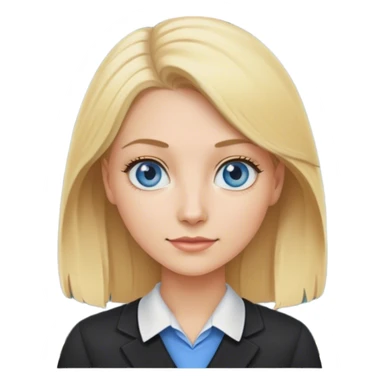blonde hair blue eyes teacher female with blank chalkboard sticker