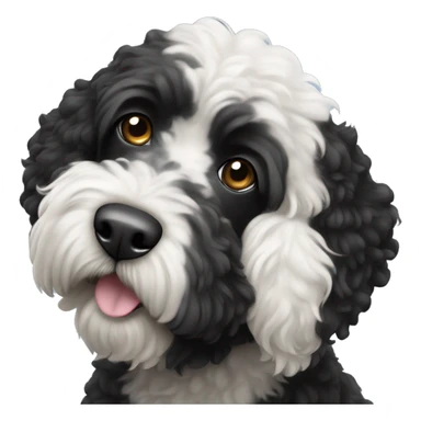 completely black with white tiny spot on the top of head portuguese water dog sticker