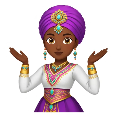 Traditional Dagestani dancer in costume sticker