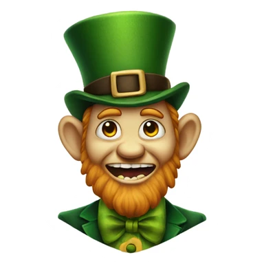 Leprechaun with laughably crossed eyes and an open mouth with crooked teeth. Just one yellow skin. Eyes more crossed. Whole body  sticker