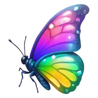 One Shiny-Colorful-Iridescent-Sparkle-Rainbow-Gradient-Crystal-Gem-Butterfly-Crystal-Fly sticker