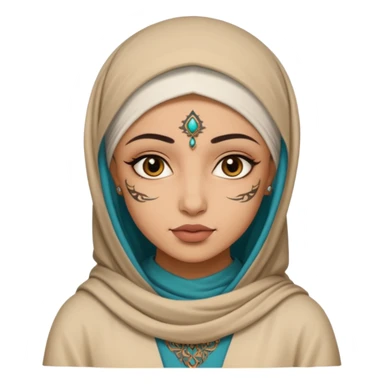 arab ancient GIRL with tatooed niquab sticker