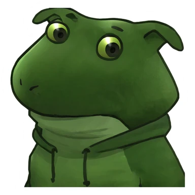 Dog wearing a hoodie sticker