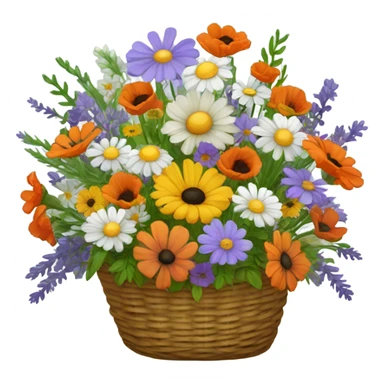 Basket full of wildflowers sticker