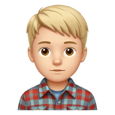 young boy in plaid shirt sticker