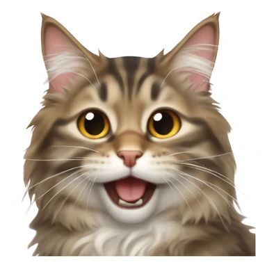very cute yawning Mainecoon cat sticker
