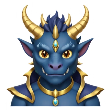 Anime Dragon Human He/They Dark Blue sticker