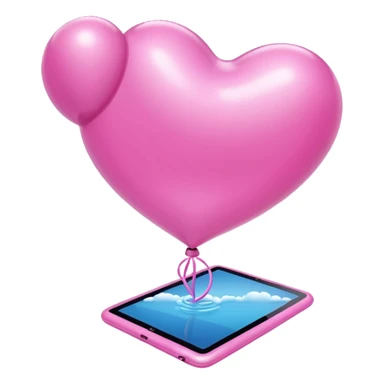 jeff koons style pink inflatable tablet balloon   sticker