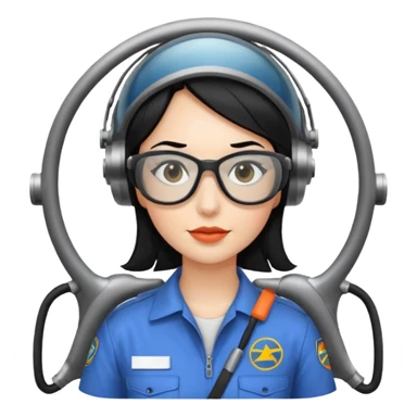 Femme cheveux noir travaille dans le domaine de l'aéronautique sticker