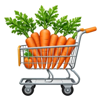 Shopping cart with carrot inside
 sticker