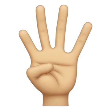 The hand is raised, with index finger and middle finger extended upwards; the last two digits are curled downwards against the palm. The thumb is shown slightly curled or raised. sticker