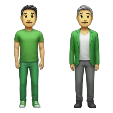 green and gry bar side by side green taller sticker