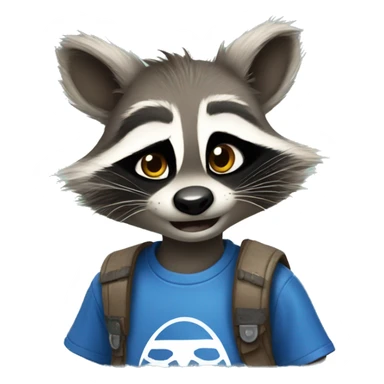 Raccoon wearing Disneyland t shirt  sticker