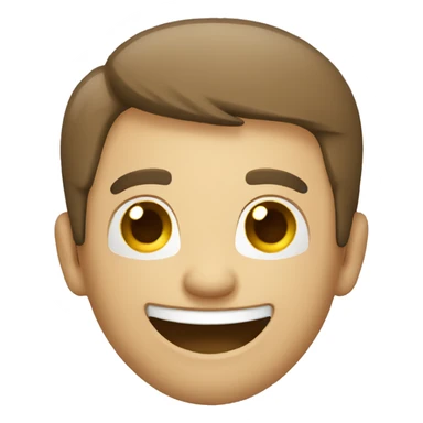 happy man holding phone sticker