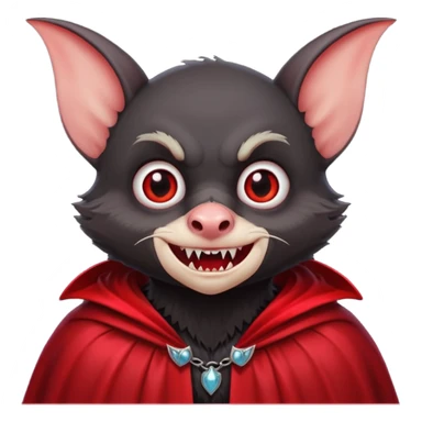 Vampire Pet, Bat in red collar cloak sticker