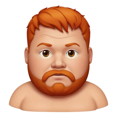 A fat man who is ginger and has a red shaved face  sticker