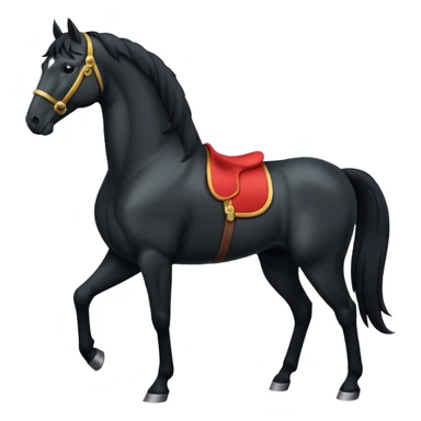 Pony black horse standing sticker