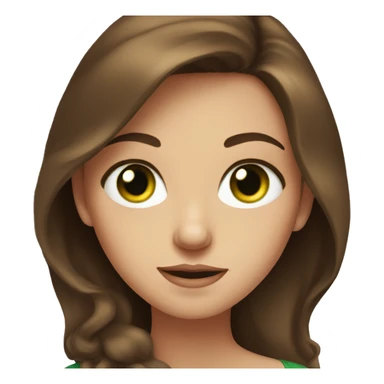 brown haired girl portrait, green eyes  sticker