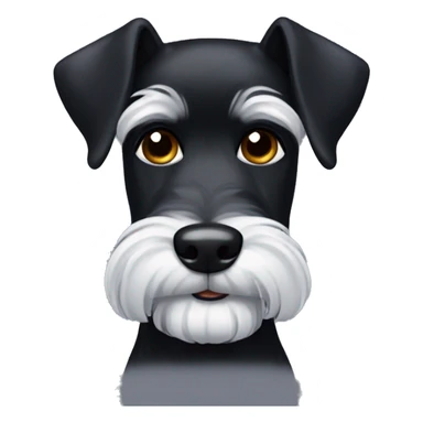 Black Schnauzer small black eyes droopy ears  sticker