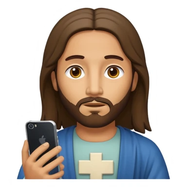 Jésus sur son téléphone sticker