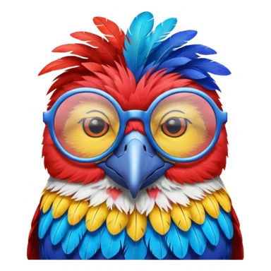 cool colorful bird with glassess sticker