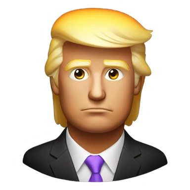donald trump head on black background, soft warm purple, orange, yellow and violet lights sticker