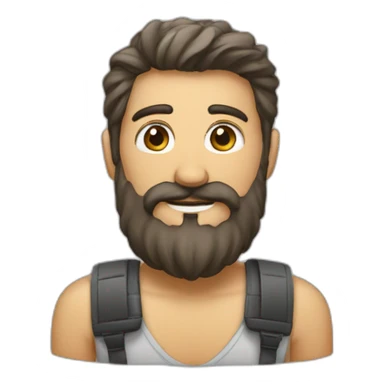 Calvo con barba y máquina de fotos sticker