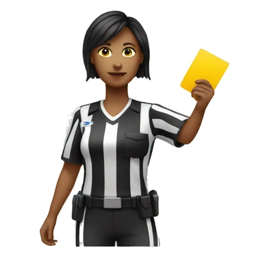 female referee holding yellow card sticker