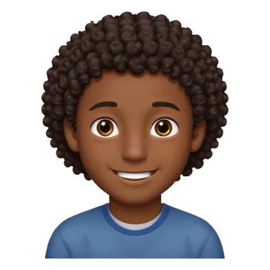 Menino de pele morena de olho castanho meio preto e cabelo cacheados ralo sticker