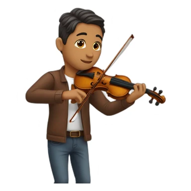 reina pelo largo tocando el violín sticker