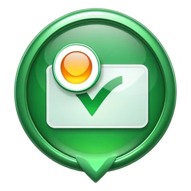 A green verified badge with a check sticker