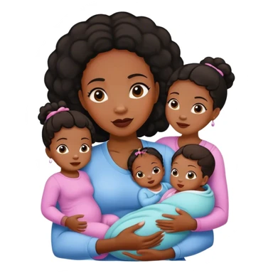 black mom with 4  daughters one is a baby sticker
