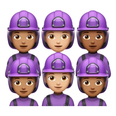 Purple goo emoji face army sticker