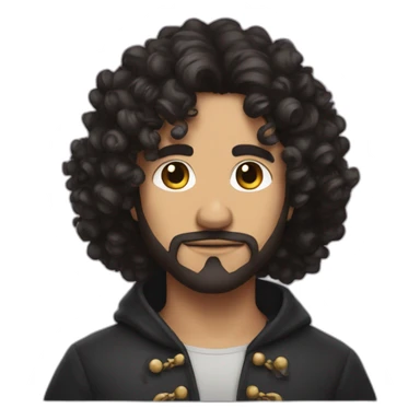 Dungeon master curly dark hair sticker